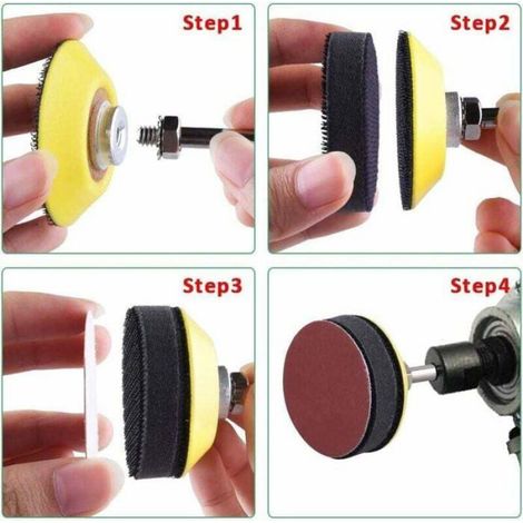 Disque Abrasif - 50 mm - Grain 80 à 3000 - Pour Meuleuse Rotative - 300 Pièces (1/4)