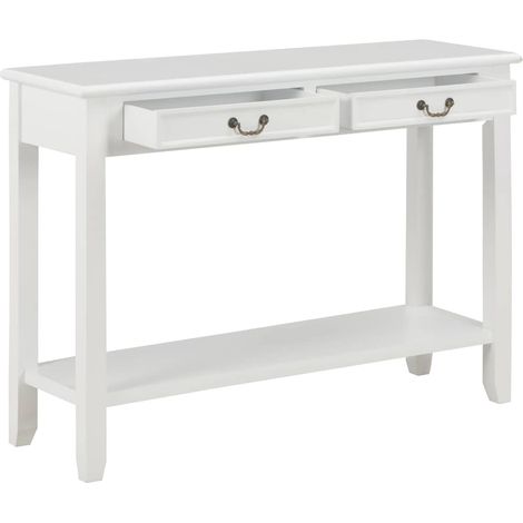 Maison Exclusive - Tavolo Consolle Bianco 110x35x80 cm in Legno (1/5)