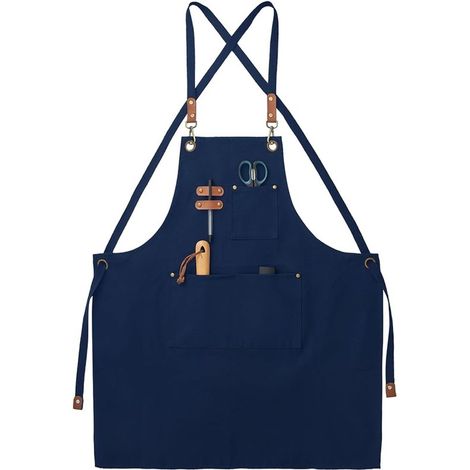 Grembiuli in tela - Grembiuli da lavoro per uomo e donna - Grembiuli da chef con cinturino regolabile e 3 tasche - Grembiuli per camerieri - Cucina - Cucinare - Pasticceria - Artista - Pittura - Incro