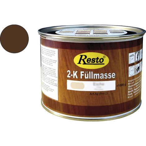 Resto 2K Füllmasse 500g Asteiche, 2K Spachtel, Holzkitt, Holzspachtel auf Polyesterbasis, schnell trocknend, beizbar, überstreichbar