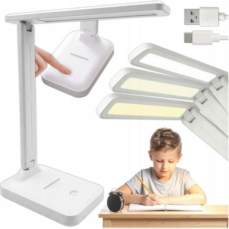 Lampada da scrivania a LED, regolabile, con pulsante USB, 3 modalità, 5W (1/5)