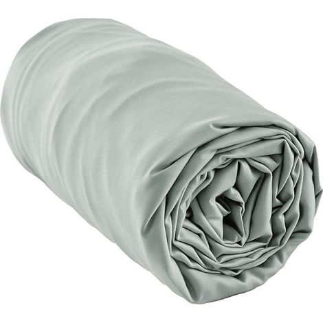 DALIA - Drap Housse 160x200cm 100 % Viscose de Bambou Vert d'Eau (1/4)