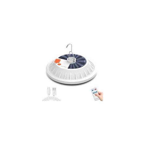 Lampada solare da campeggio, lampada a LED per esterni ricaricabile tramite USB con telecomando, 5 modalità con gancio, lanterna da campeggio portatile e impermeabile per escursionismo, pesca, emergen (1/4)