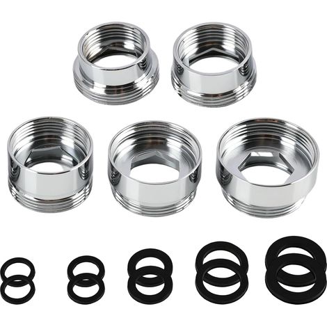 10 x Universal Tap Adapters with Seals, Brass Thread Resistance, External and Internal Thread, for Kitchen and Garden, Toolless Installation, for DIYers (1/5)