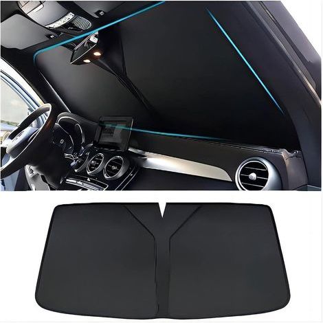Pare Soleil Pare-Brise Voiture pour Peugeot Expert (2016+), Pare Soleil Voiture Couverture Pare Soleil Avant Anti UV Isolation la Chaleur et Soleil, Pliable Accessoires,B-Black (1/5)
