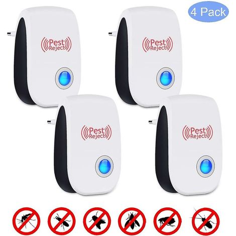 4 pièces anti-rongeurs répulsif à ultrasons répulsif électronique répulsif pour animaux domestique intérieur et extérieur