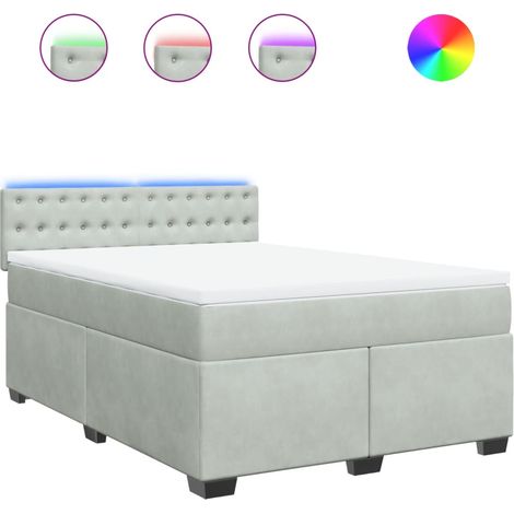 Maison Exclusive - Boxspringbett mit Matratze Hellgrau 140x190 cm