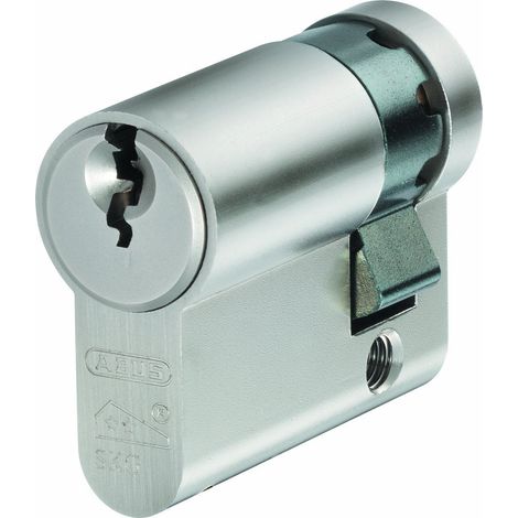 Abus Nickel-Plated Euro Half Cylinder Lock with Keys (E60NP) – 10mm/50mm, 60mm Length, Model 54145 (1/2)