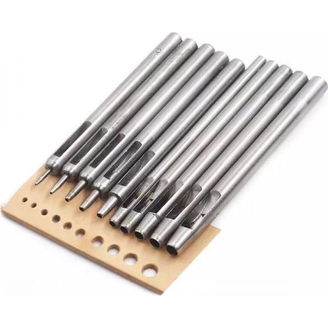 Ensemble de 10 emporte-pièces ronds pour ceintures et cuir, outils de bricolage pour ceintures en cuir. (1/5)