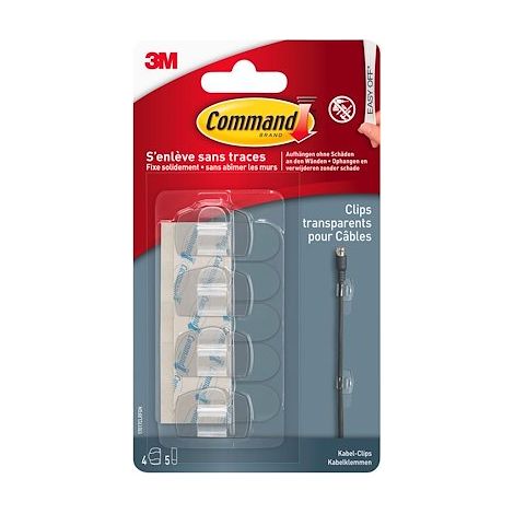 3M – Clip transparent range-câble – Blister de 4 clips et 5 languettes – Température de fonctionnement de -29 à +51°C – Pour câbles discrets (1/5)