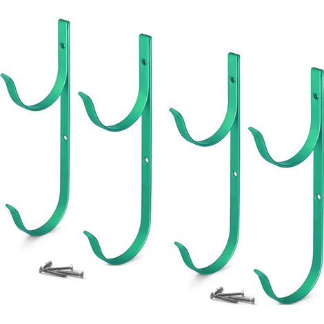 Pool Pole Hanger Premium 4pc grün Aluminium Halter Set, ideale Haken für Teleskopstangen, Skimmer, Blatt-Harken, Netze, Bürsten, Vakuumschlauch, Gartengeräte und Schwimmbad Zubehör (1/5)
