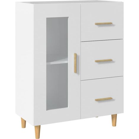 Sideboard/Anrichte/Buffet Weiß 69,5x34x90 cm Holzwerkstoff LXWW398958 (1/5)