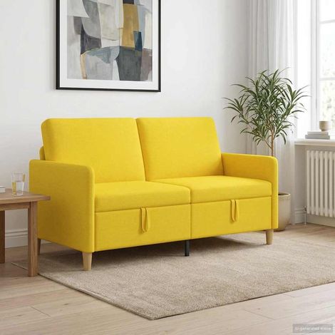 Sofa mit Stauraum Helles Gelb 152 x 78 x 87 cm Polyester vidaXL