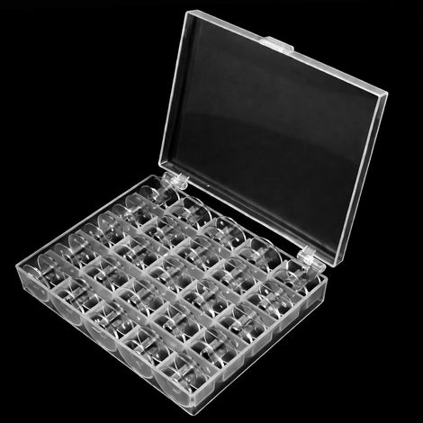 25 bobines en plastique pour Singer Heavy Duty 44S, pièces de rechange avec boîtier à canette – compatibles 4411 4423 4452 5511 5523 5532 227, accessoires pour machine à coudre (1/5)