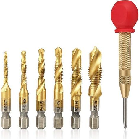 Set di 7 punte da trapano in acciaio HSS ad alte prestazioni, compatibili con tutti i modelli di trapani domestici e professionali. (1/5)