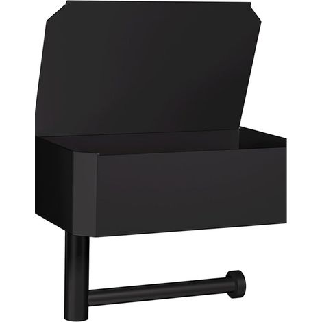 Porte Papier Toilette, Support Papier Toilette, Derouleur Papier WC, Derouleur Papier Toilette Murale, Porte Papier Toilette sans Percage (Noir) (1/5)