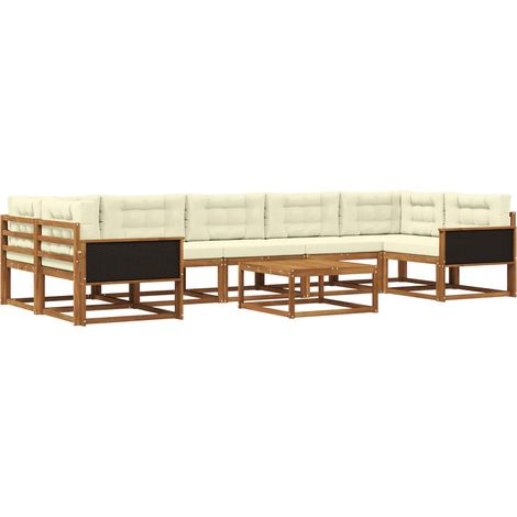 Outdoor Sofa Set 8 pcs Natural and Cream vidaXL (1/5)