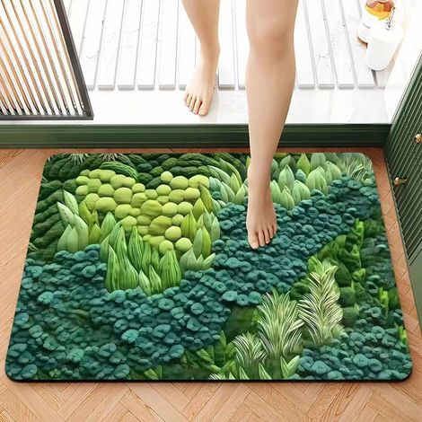 Diatomeenerde-Badematte – Saugstark, schnelltrocknend, rutschfest und waschbar, 50 x 80 cm für Badezimmer-lsw