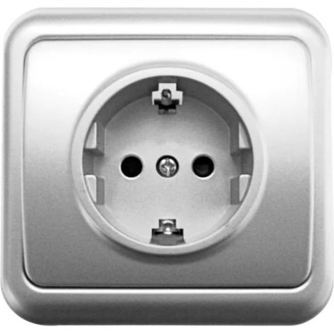 Prise encastrable Schuko Antaria - 10/16A - blanc - Zenitech (1/5)