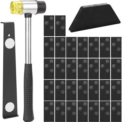 Kit pose parquet stratifié – 30 entretoises + maillet caoutchouc double face + bloc taraudage + barre traction acier