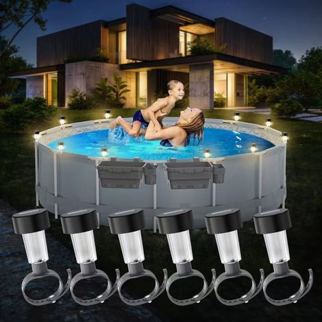 Lumière LED solaire piscine – Étanche – Décoration clôtures hors-sol – Éclairage automatique (1/5)