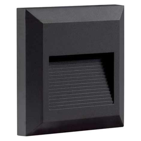Balise LED saillie Carré 2W 220V 55° IP65 pour Escalier - Blanc Neutre / Noir - SILUMEN (1/5)