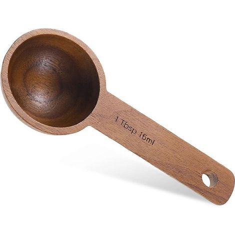 Cuillère à café en bois de noyer pour bocaux, cuillère doseuse artisanale pour café moulu et grains de café. (1/5)
