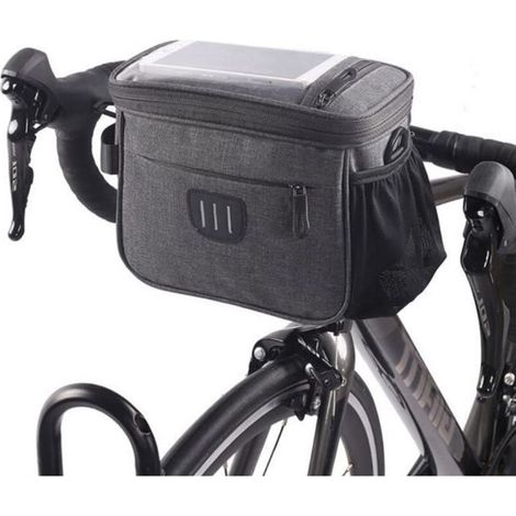 Sacoche Vélo Guidon Étanche Sac de Cyclisme écran Tactile Support Téléphone Sac à Bandoulière Amovible Bande (1/4)