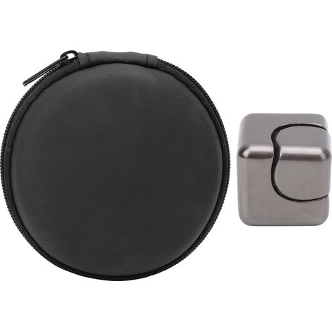 Jouet rotatif anti-stress en alliage d'aluminium - Cadeau décompression anxiété - Gris métallique (1/5)