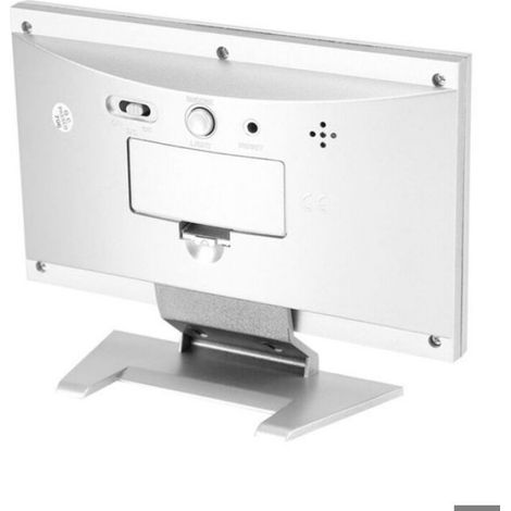 Réveil Numérique - Affichage Date Heure Température - Écran LCD 10,2 cm - Pour Bureau Chambre Maison - Blanc - 1 Pièce (1/4)