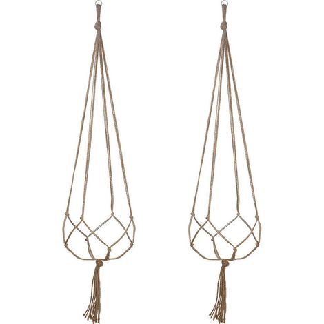 Lot de 6 Suspension Corde Plante Macramé Porte Pot Suspendu Plante Cintre Intérieur Extérieur Décoration du Jardin avec - 2 pièces 105 cm 2 pièces 122 cm et 2 pièces 90 cm