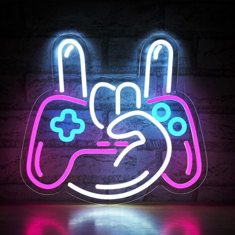 Lumières néon pour joueurs, idéales pour décorer les chambres de joueurs, néons LED pour jeux vidéo, décorations murales pour salles de jeux. (1/5)