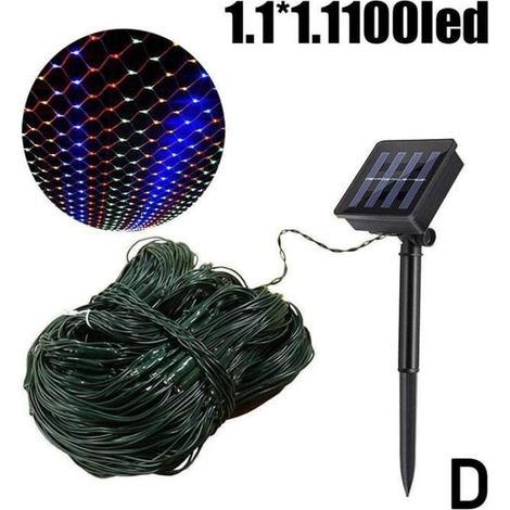 LED-Fairy-Lichterkette, 1,1x1,1m, wasserdicht, solarbetrieben, für Garten oder Weihnachten - buntes Modell