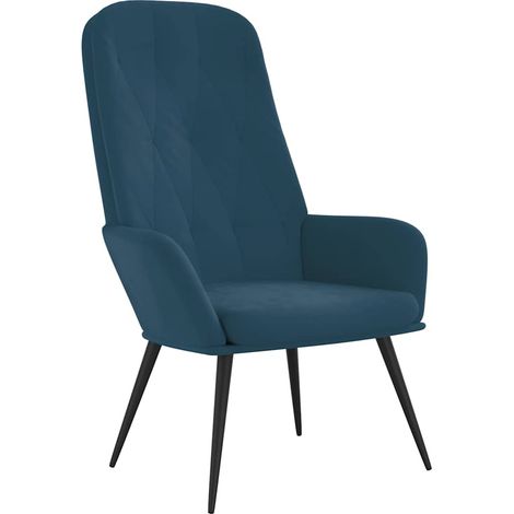 vidaXL Poltrona Relax Blu in Velluto (1/5)