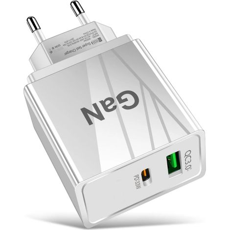 Chargeur Rapide 33 W - Chargeur Secteur USB-C QC 3.0 - Pour Téléphone Mobile - Blanc - 1 Pièce (1/2)