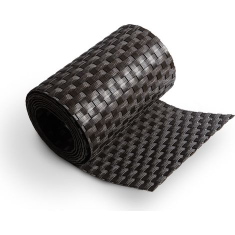 TAMS® Premium Sichtschutzstreifen aus PE- Rattan 255 cm x 19 cm Dunkelbraun (1/5)