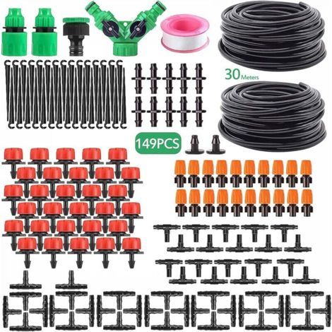 149-piece, 30m automatic drip irrigation kit, self-watering system for greenhouse gardens (1/5)