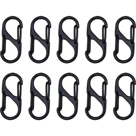 10 Pièces Mousquetons en Forme de S,Mousqueton Métal Mini S Forme 32mm,Clips avec Boucle en Métal à Double Ressort, pour Activités de Plein Air, Camping, Pêche, Randonnée, Voyage