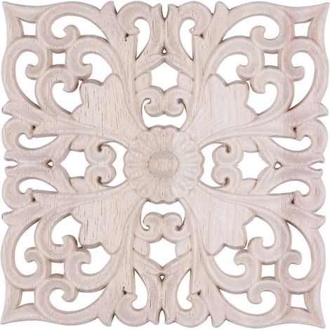 Fournitures et vente au détail d'appliques en bois de style européen, véritables accessoires de sculpture sur bois. Sculpture sur bois 15 x 15 x 2 cm (1/5)