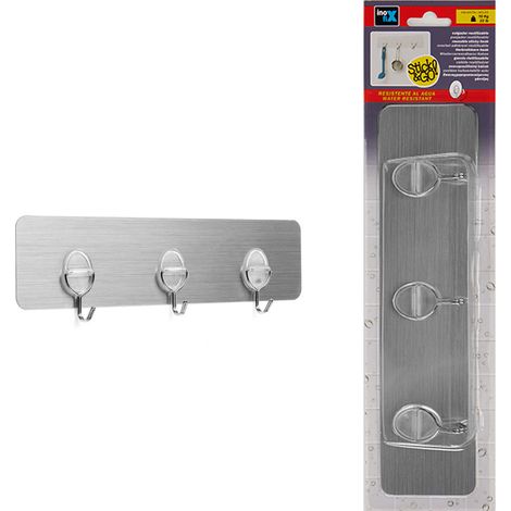 PORTE MANTEAU TRIP CROCH AMOV ACIER TRIPLE CROCHETS REUTILI TRANS INOFIX 1293-7- (1/3)