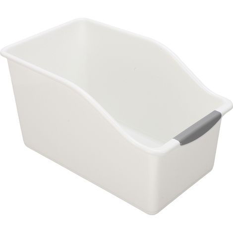 Boîte de rangement multi-usages empilable et peu encombrante en plastique alimentaire de qualité supérieure, idéale pour ranger les pots de condiments et autres aliments. Disponible en blanc et gris. (1/5)