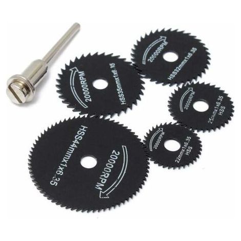 Circular saw blades - For Dremel tool - For cutting wood and metal RTGPT (Set of 6) Black (1/5)