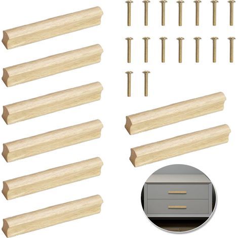 Poignées de cuisine en bois pour armoires, meubles en bois, espacement des trous 128 mm, poignées de porte pour commode, portes d'armoire, armoire, cuisine, armoire, tiroir, chambre (1/5)