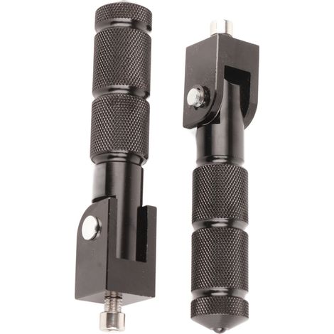 2 Stück Aluminiumpedale für Motorrad und Elektroauto, 8 mm Universal-90°-Klappstützstange, Schwarz (1/5)