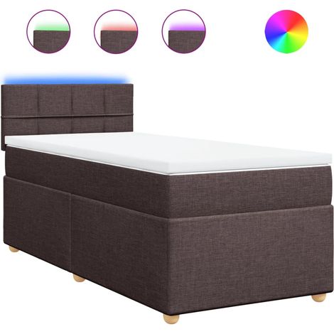 Maison Exclusive - Giroletto a Molle con Materasso Marrone Scuro 90x200 cm Tessuto