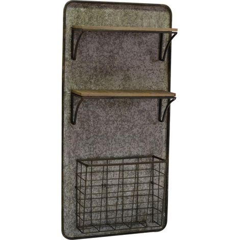Metall-Holzregal 2 Regale mit Stauraum cm38,5x11,5h78 (1/2)
