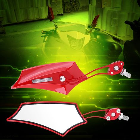 1 Paire Miroirs Arrière Latéraux pour Moto Scooter Alliage d'Aluminium 10mm 8mm Rouges Adaptables (1/5)