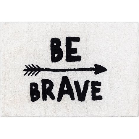SKLUM Baumwollteppich (60x90 cm) Brave Kids Weiss – Schwarz                                  