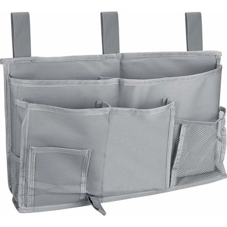 Ahlsen Nachttisch-Aufbewahrungstasche, 8 Taschen, großes Fassungsvermögen, Nachttischtasche, Kinderwagen-Organizer-Tasche, hängende Aufbewahrungstasche für Bücher, Telefone, Tablets, Brillen, Fernbedi (1/5)