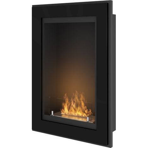 Cheminée au bioéthanol encastrable Frame 550 SimpleFire avec verre noir